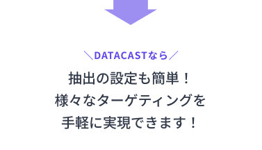 抽出の設定も簡単！ 様々なターゲティングを 手軽に実現できます！