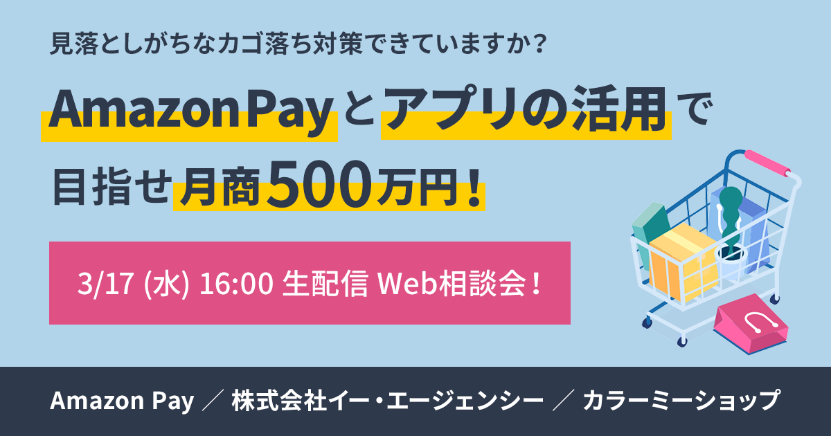 《3月17日(水) 生配信》売上改善Web相談会のご案内【Amazon Pay】