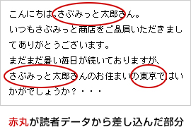 赤字が読者データから刺し込んだ部分